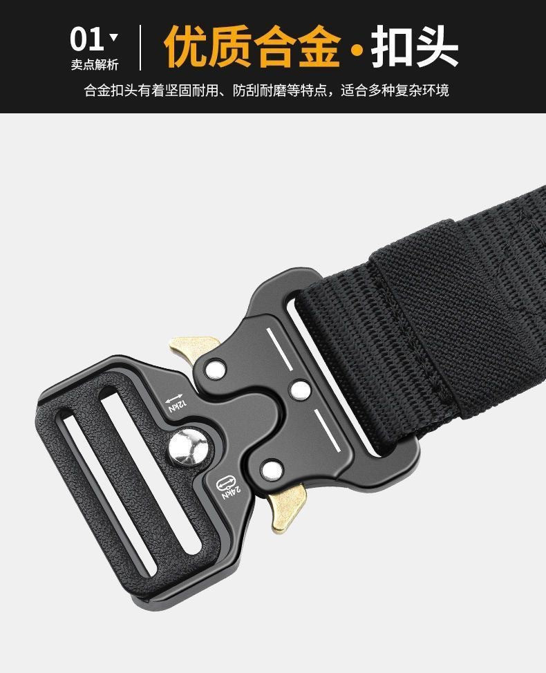 Factory direct cross-border nylon automatic buckle belt outdoor tooling tactical pants belt military training belt men wholesale