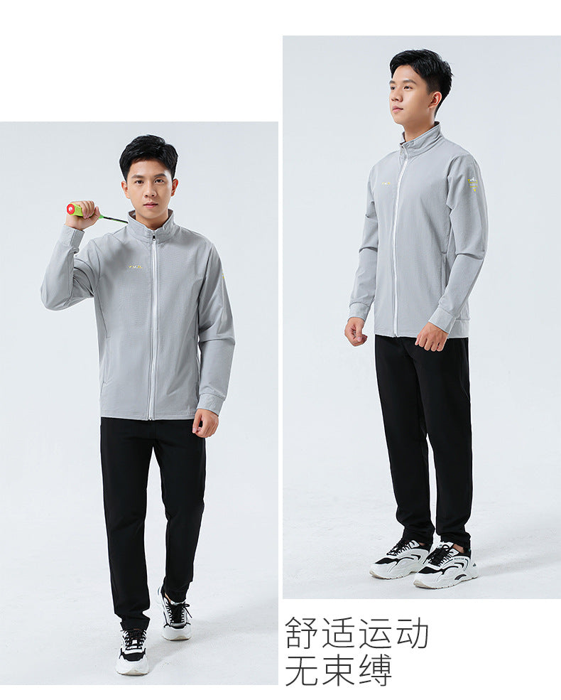 New Badminton Uniform Jacket Black and White Suit Men's and Women's Long-Sleeved Volleyball Uniform Table Tennis Uniform Competition Training Uniform