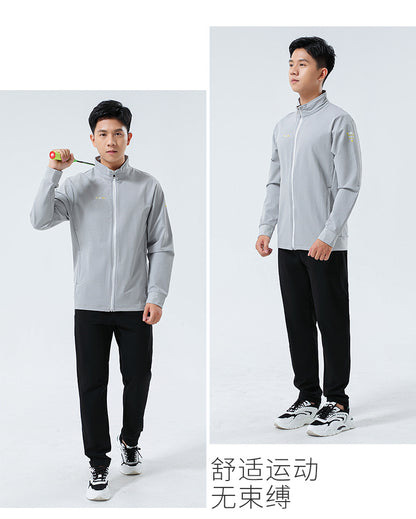 New Badminton Uniform Jacket Black and White Suit Men's and Women's Long-Sleeved Volleyball Uniform Table Tennis Uniform Competition Training Uniform