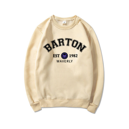 Autumn and Winter Sweatshirt for Women Thickened Letter Printed Round Neck Sweatshirt Plus Thin Velvet Sweatshirt for Women Casual Loose