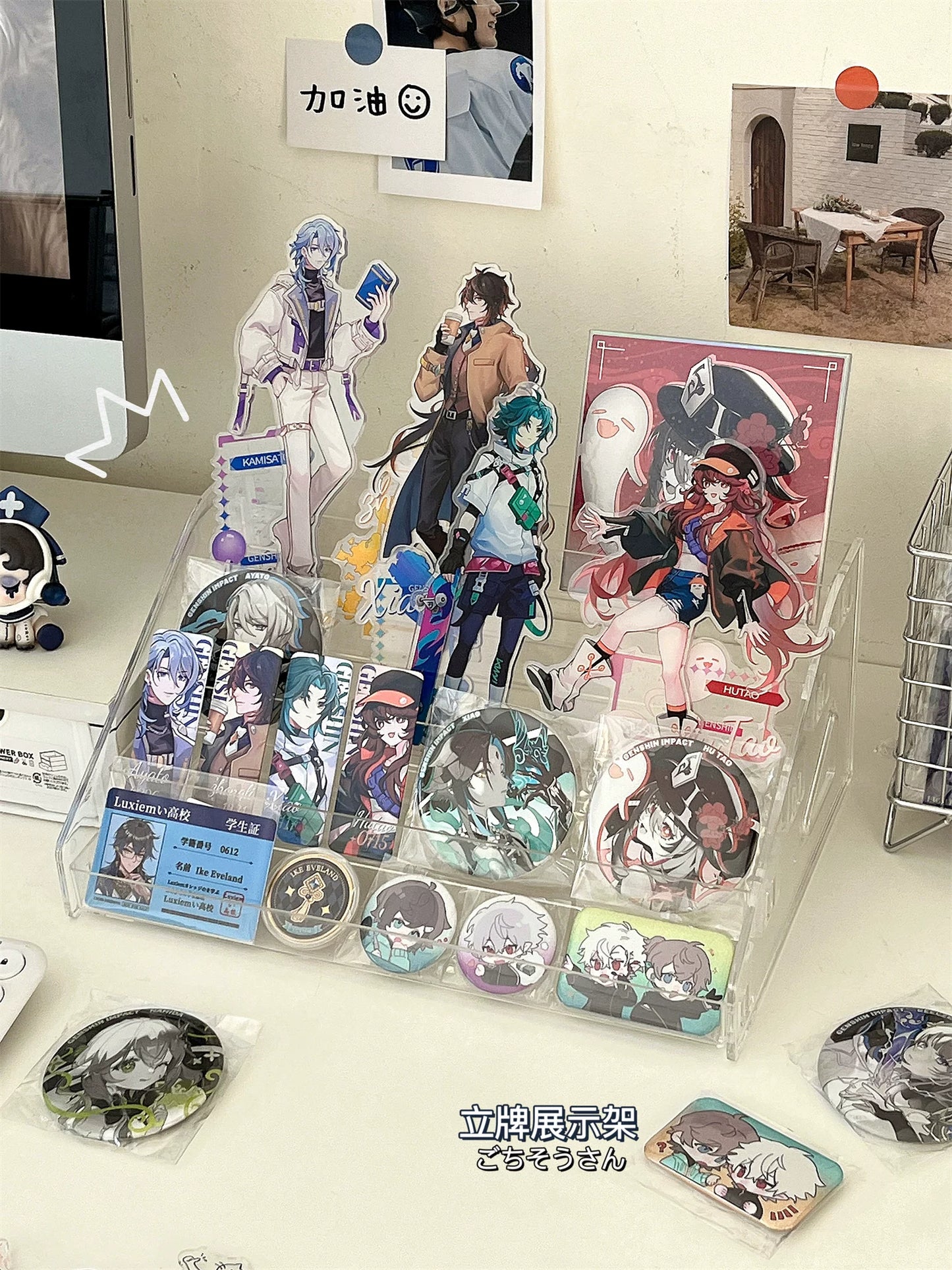 Acrylic Display Stand Transparent Desktop Millet Storage Box Ladder Shelf Peripheral Badge Desktop Storage Rack