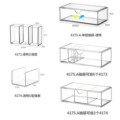 Enlarge 40cm Long Transparent Box Narrow Long Square Storage Box 15cm Wide Water-tight Drawer Finishing