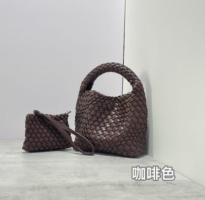 PU handmade woven bag summer high-end niche design women's bag handbag shoulder bag vegetable basket Ins bag