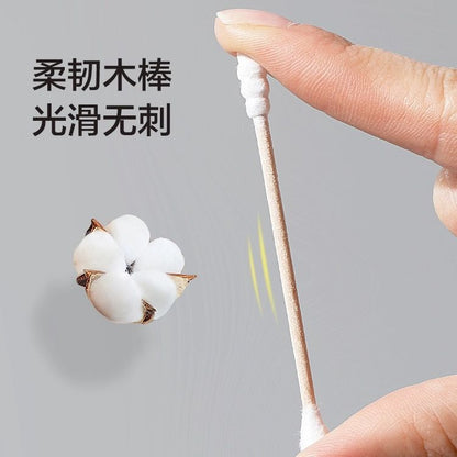 Cotton Swabs Double-Ended Boxed Bagged Disposable Cotton Swabs for Makeup Ear Removal Household Pointed Round Bamboo Swabs Cotton Balls