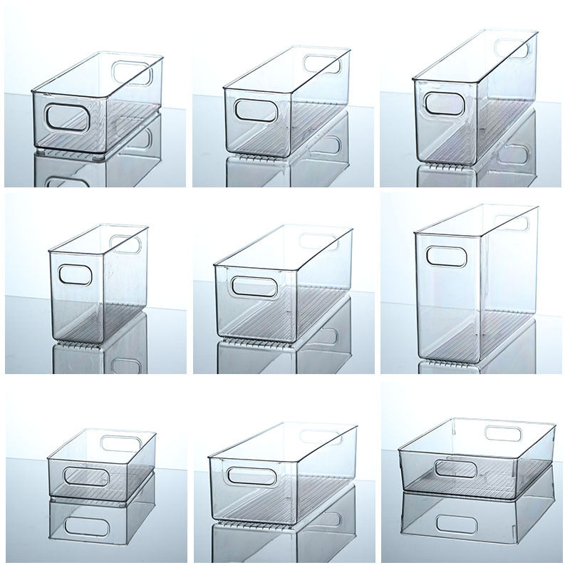 Desktop Storage Box Drawer Built-in Partition Transparent Acrylic Narrow Long Rectangular Cosmetic Workstation Kitchen