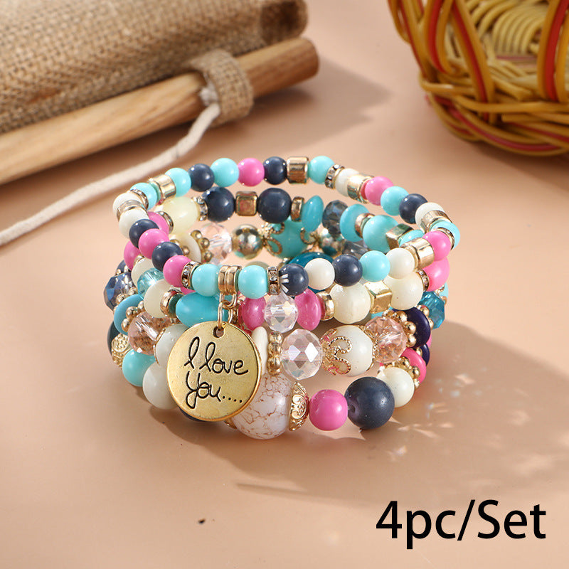 European and American Cross-Border Hot-Selling New Bohemian Bracelets Creative Tassel Multi-Layer Beaded Bracelets Fashion Jewelry