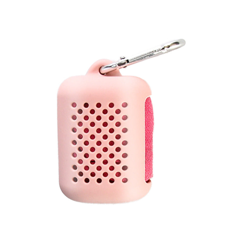 Adult Outdoor Sports Travel Portable Silicone Storage Bag Soft Silicone Silicone Cover Towel Storage Bag with Hook