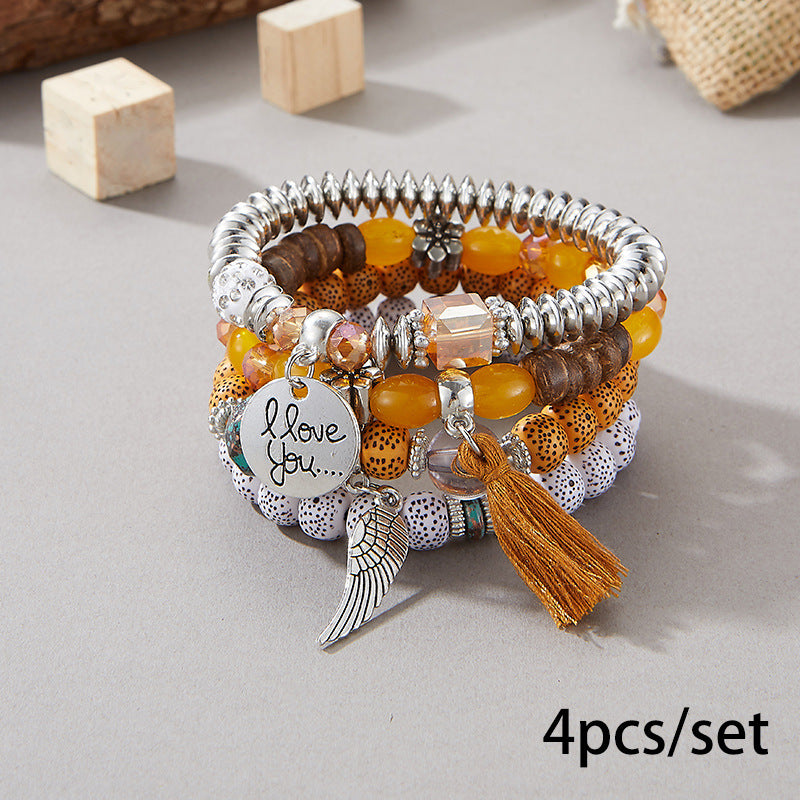 European and American Cross-Border Hot-Selling New Bohemian Bracelets Creative Tassel Multi-Layer Beaded Bracelets Fashion Jewelry