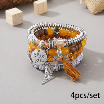European and American Cross-Border Hot-Selling New Bohemian Bracelets Creative Tassel Multi-Layer Beaded Bracelets Fashion Jewelry