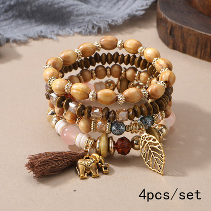 European and American Cross-Border Hot-Selling New Bohemian Bracelets Creative Tassel Multi-Layer Beaded Bracelets Fashion Jewelry