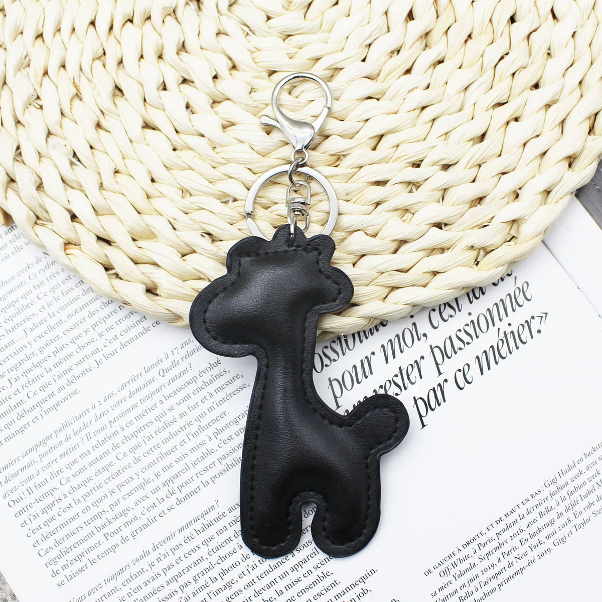 Ins Wind Cloud Lightning Summer Panda Giraffe Fruit Pu Printed Leather Pendant Keychain Bag Hanging
