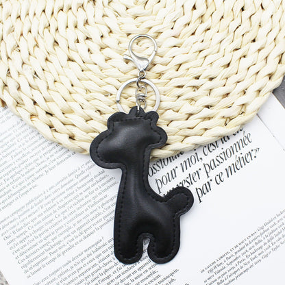 Ins Wind Cloud Lightning Summer Panda Giraffe Fruit Pu Printed Leather Pendant Keychain Bag Hanging