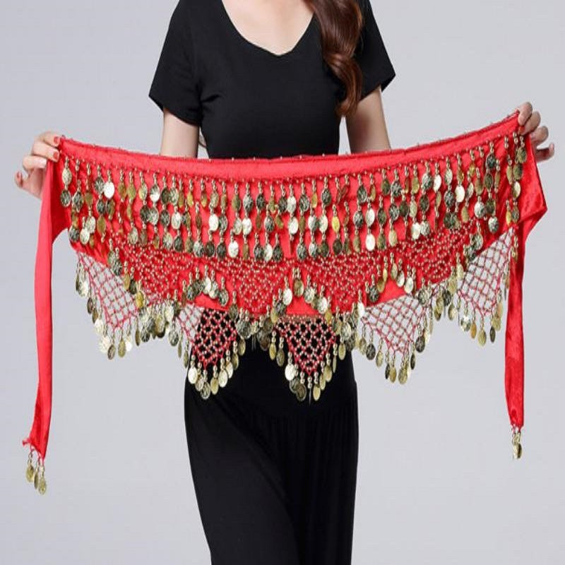 Belly Dance Waist Chain Indian Dance Dance Waist Seal Oriental Dance Belt Waist Towel Performance Clothing Practice Performance Accessories Hip Towel