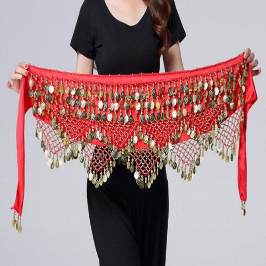 Belly Dance Waist Chain Indian Dance Dance Waist Seal Oriental Dance Belt Waist Towel Performance Clothing Practice Performance Accessories Hip Towel