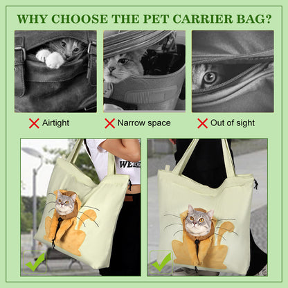 Pet Canvas Bag with Exposed Head, Cat Portable Shoulder Bag, Suitable for Ragdoll Cats and Small Dogs, Portable and Breathable Wholesale