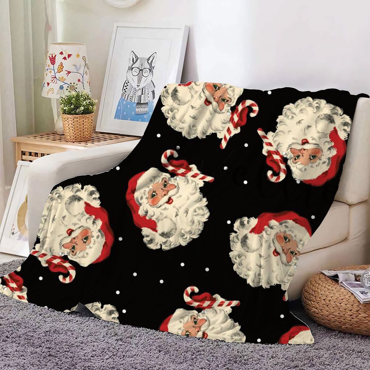 Christmas Decoration Blanket Holiday Blanket Red Festive Blanket Christmas Tree Polo Sofa Blanket Flannel Blanket