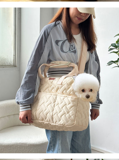 Cat Bag Outgoing Portable Breathable Shoulder Breathable Small Dog Bag Portable Lightweight Canvas Cat Pet Crossbody Backpack
