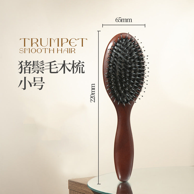 Natural and Authentic Boar Bristle Air Cushion Comb Air Bag Massage Comb Scalp Meridian Fluffy Bamboo Comb Beech Wood Comb Wholesale