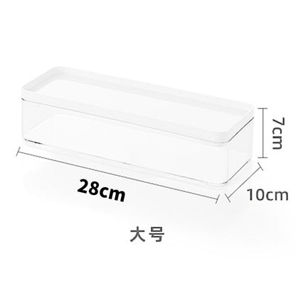 Enlarge 40cm Long Transparent Box Narrow Long Square Storage Box 15cm Wide Water-tight Drawer Finishing