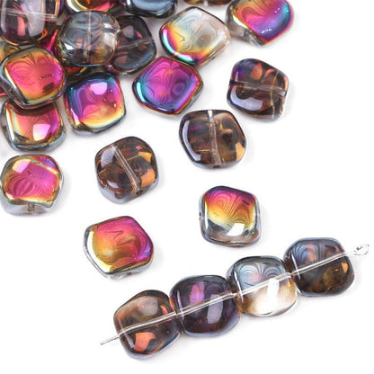 Glass color-plated oblique crystal beads antique diy handmade hairpin necklace material accessories cross-border a generation of hair
