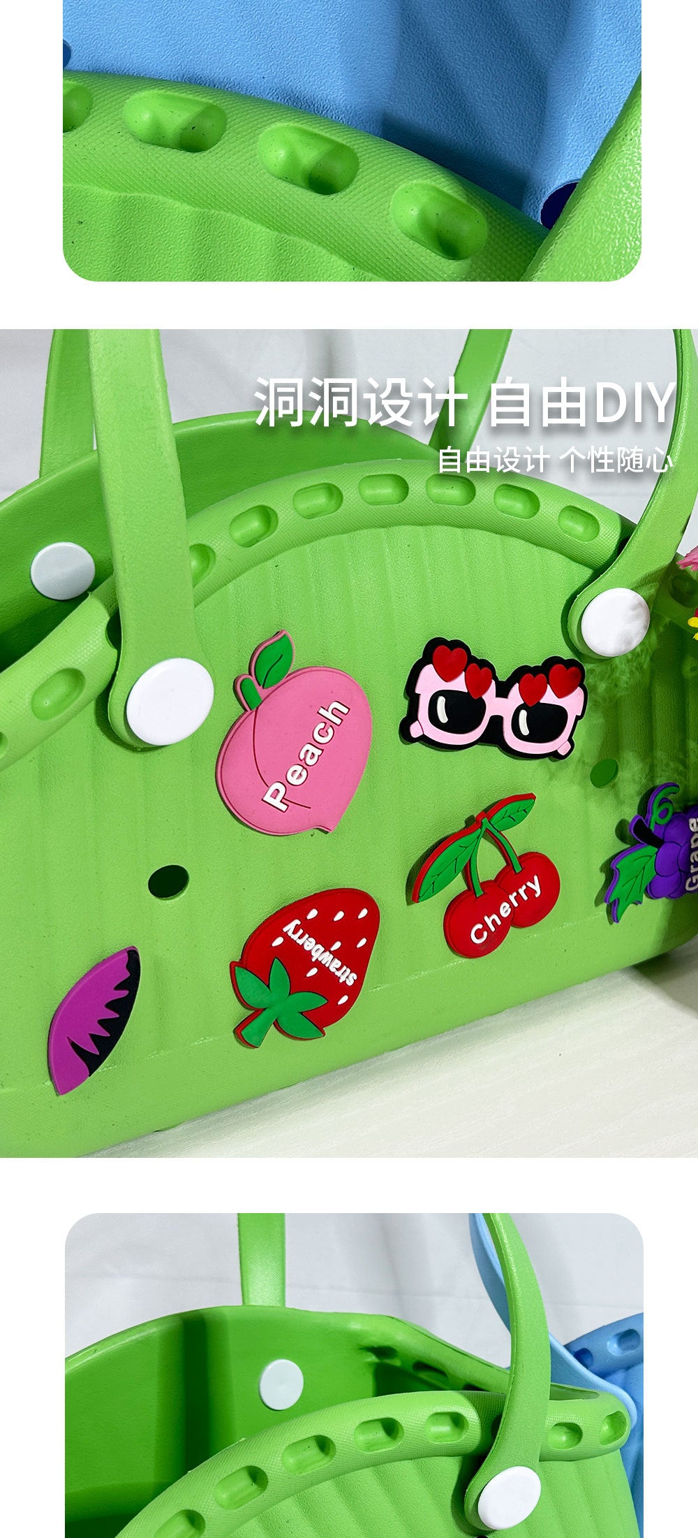 New Portable Eva Pet Bag Beach Bag Vegetable Basket Hole Bag Eva Printed Pet Car Storage Anti-Hole