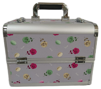 Manufacturer's Ready-Made Wholesale and Retail Professional Makeup Box, Beauty and Manicure Box, Double-Layer Large-Capacity Portable Makeup Box