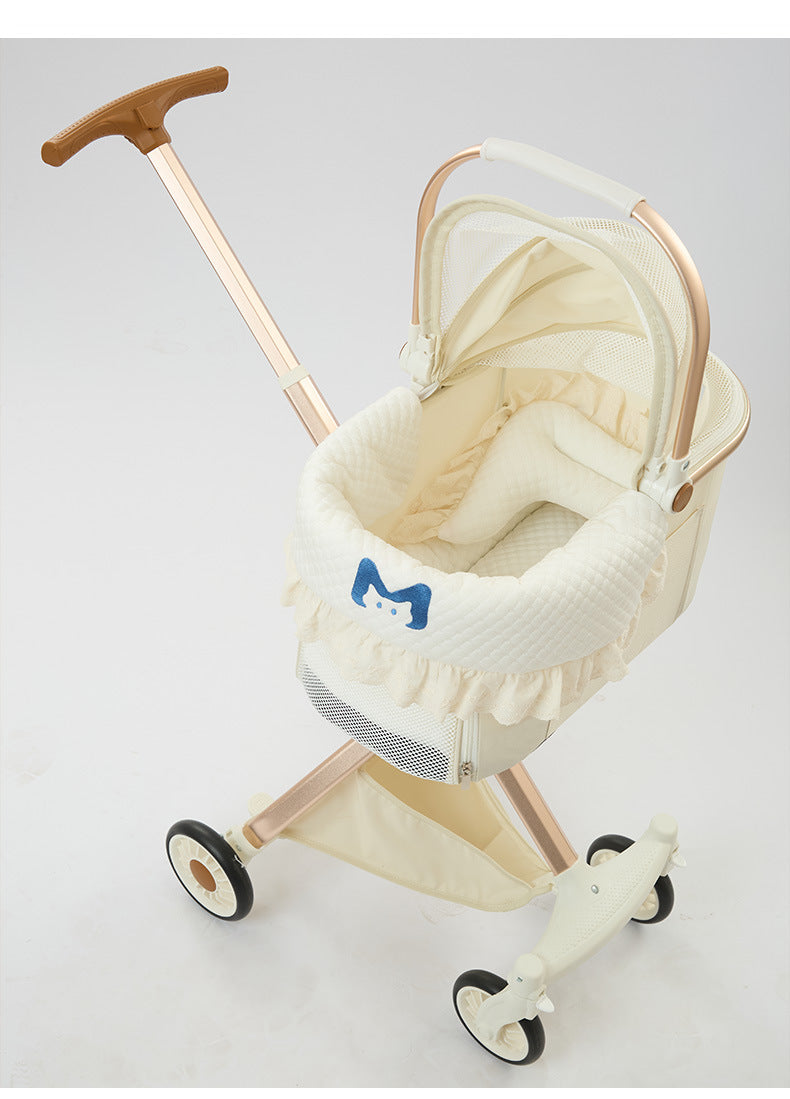 Pet Stroller Stylish Anti-Dirt Towel, Protective Pillow, Cute Three-Piece Set, Universal for Cats and Dogs, Removable and Washable Edge Pad Wholesale