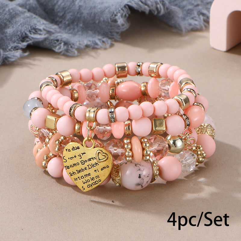 European and American Cross-Border Hot-Selling New Bohemian Bracelets Creative Tassel Multi-Layer Beaded Bracelets Fashion Jewelry