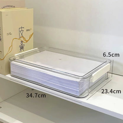 Paper storage and organizing artifact large capacity transparent plastic household registration book junior high school graduation certificate a4 file storage box