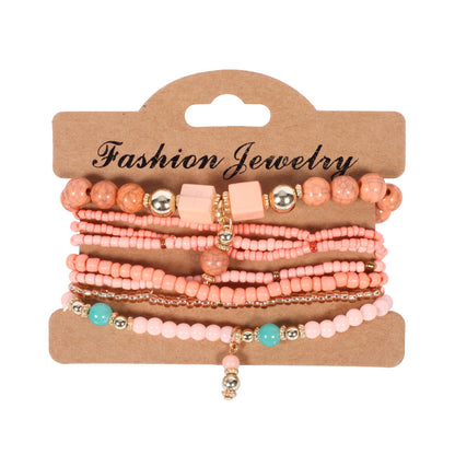European and American Cross-Border Hot-Selling New Bohemian Bracelets Creative Tassel Multi-Layer Beaded Bracelets Fashion Jewelry