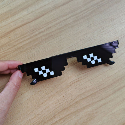 Internet Celebrity Mosaic Party Glasses Male Funny Artifact Student Performance Black Sunglasses Female Personalized Pixel Sunglasses
