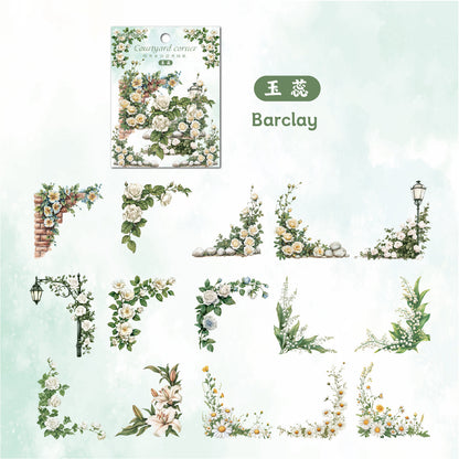 Carefully Selected Retrostory Corner Stickers Ins Style Flower Collage DIY Border Handbook Landscaping Decoration Material Stickers