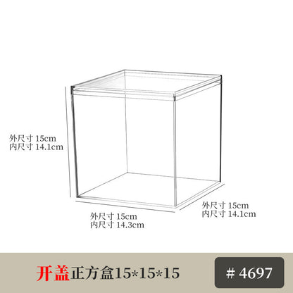 Desktop Storage Box Square Transparent Acrylic Flower Pot Sundries Cosmetics Stationery Notes Kitchen Workstation Height