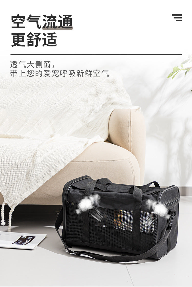 Cross-Border Pet Carrier Bag, Portable Small Dog Carrier, Pet Tote Bag, Mesh Breathable Large Capacity Cross-Body Cat Bag