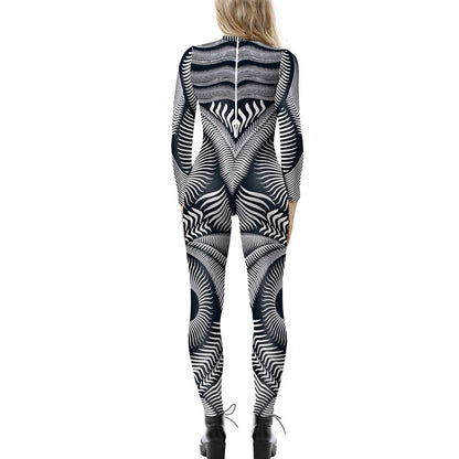 European and American New funny long-sleeved Halloween jumpsuit