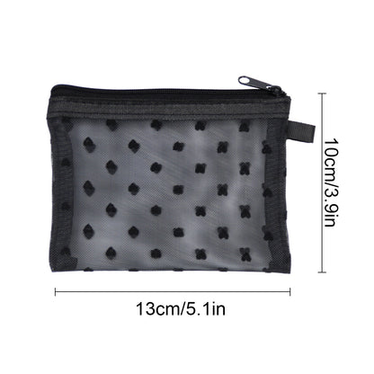 Bei Lian small size mesh cosmetic bag portable flocking cosmetic storage bag love fashion lipstick storage bag wholesale