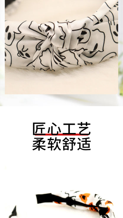 Cross-border wholesale Amazon Halloween pumpkin knotted hairband high cranial top headband hairpin high sense hair cave hair accessories