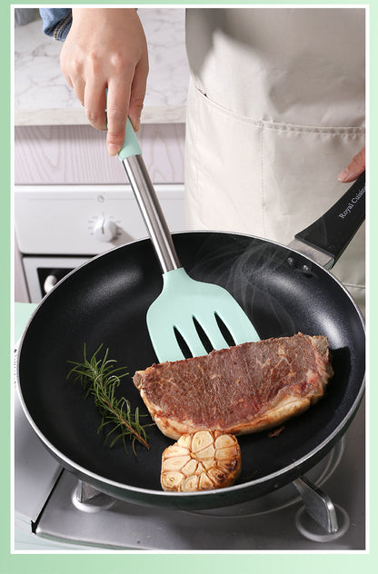 Silicone Frying Shovel Non-Stick Pan Frying Fish Shovel Leakage Shovel Household Kitchen Cooking Tools All-in-One Silicone Slant Leakage Shovel