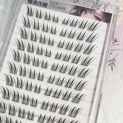 Yingmeijia Eyelashes Glue-Free Ten Rows of Jade-Faced Little Fox False Eyelashes Ancient Style Natural Thick Oblique Flying Segmented Pure Lust Style