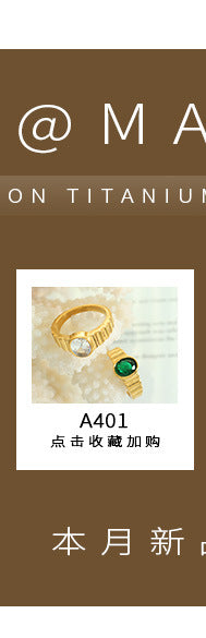 Niche Entry Luxury Zircon Embossed Star Moon Shape Shining Zircon Design Ring Titanium Steel Bracelet Girl's Jewelry