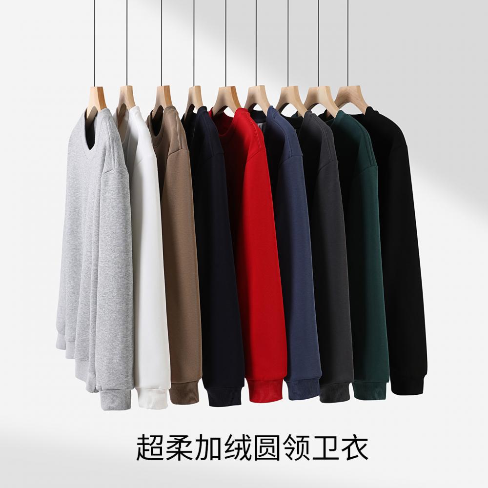 Cross-Border Heavy Sweatshirt with Logo Printed on It, Group Annual Meeting Cultural Shirt, Advertising Shirt Design, Velvet Round Neck Sweatshirt, Work Clothes