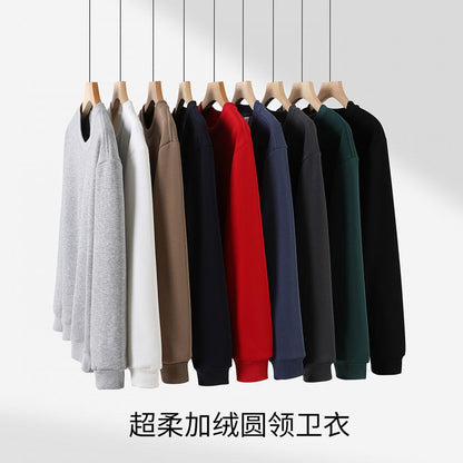 Cross-Border Heavy Sweatshirt with Logo Printed on It, Group Annual Meeting Cultural Shirt, Advertising Shirt Design, Velvet Round Neck Sweatshirt, Work Clothes