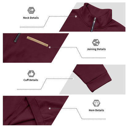 Cross-Border American Style Autumn and Winter Heavyweight Fleece Long-Sleeve Men's Sweatshirt with Half-Zip, Loose Fit, Stand Collar, Pullover Men's Sweatshirt