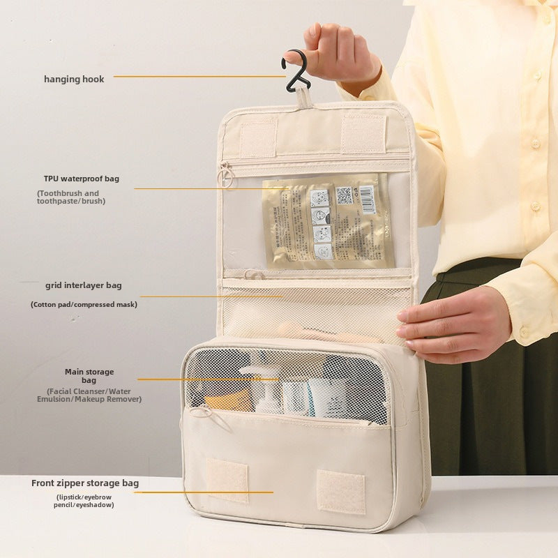 Light luxury ins style waterproof portable cosmetic bag simple clothing Travel large capacity toiletries storage bag wholesale