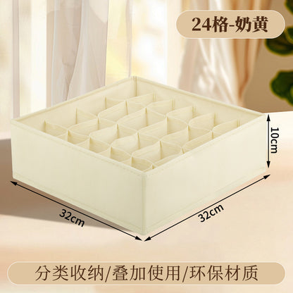 Fabric Underwear Storage Box with Compartments for Home Use, Drawer-Style Storage with Dividers for Organizing Socks
