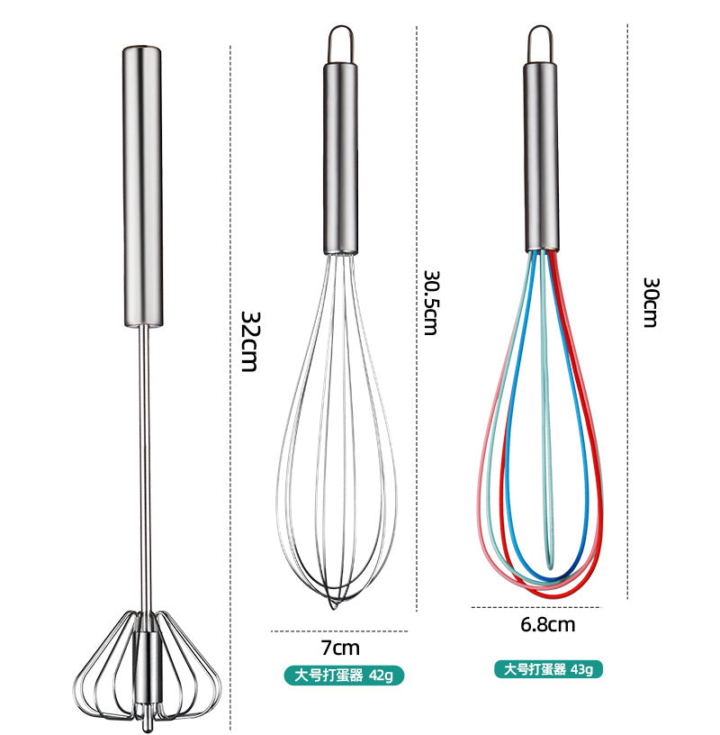 Factory spot supply manual egg beater stainless steel silicone egg beater hand mixer silicone egg beater
