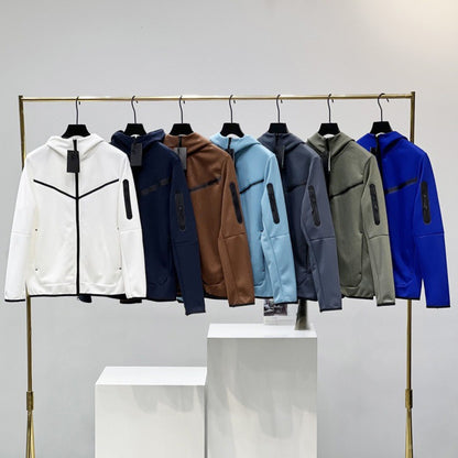 2024 Spring and Autumn Casual Sports Cotton Air Layer Hooded Zipper Cardigan Men's Jacket 490 Coat