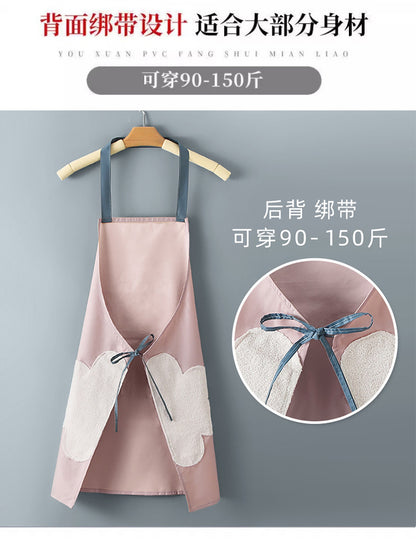 Logo advertising custom apron waterproof and oil-proof pvc kitchen cooking custom waist household a wholesale