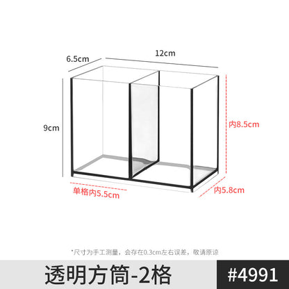 Transparent Storage Box Cosmetics Organizer Desktop Lipstick Makeup Brush Skin Care Product Pen Holder Makeup Box Storage Shelf