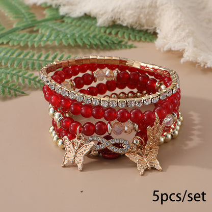 European and American Cross-Border Hot-Selling New Bohemian Bracelets Creative Tassel Multi-Layer Beaded Bracelets Fashion Jewelry